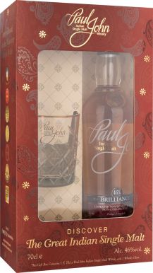 Paul John Brilliance Whisky Gift Pack with Glass 70cl